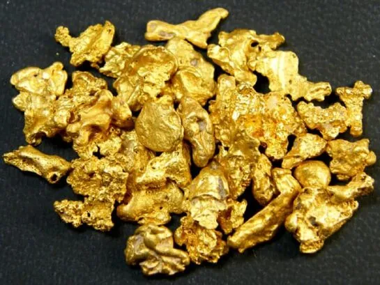 Raw gold nuggets sourced from Africa