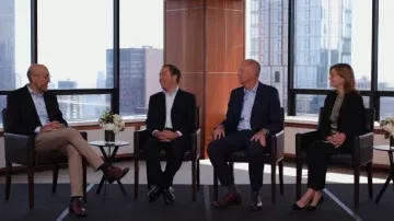 Investment panel in discussion in a boardroom